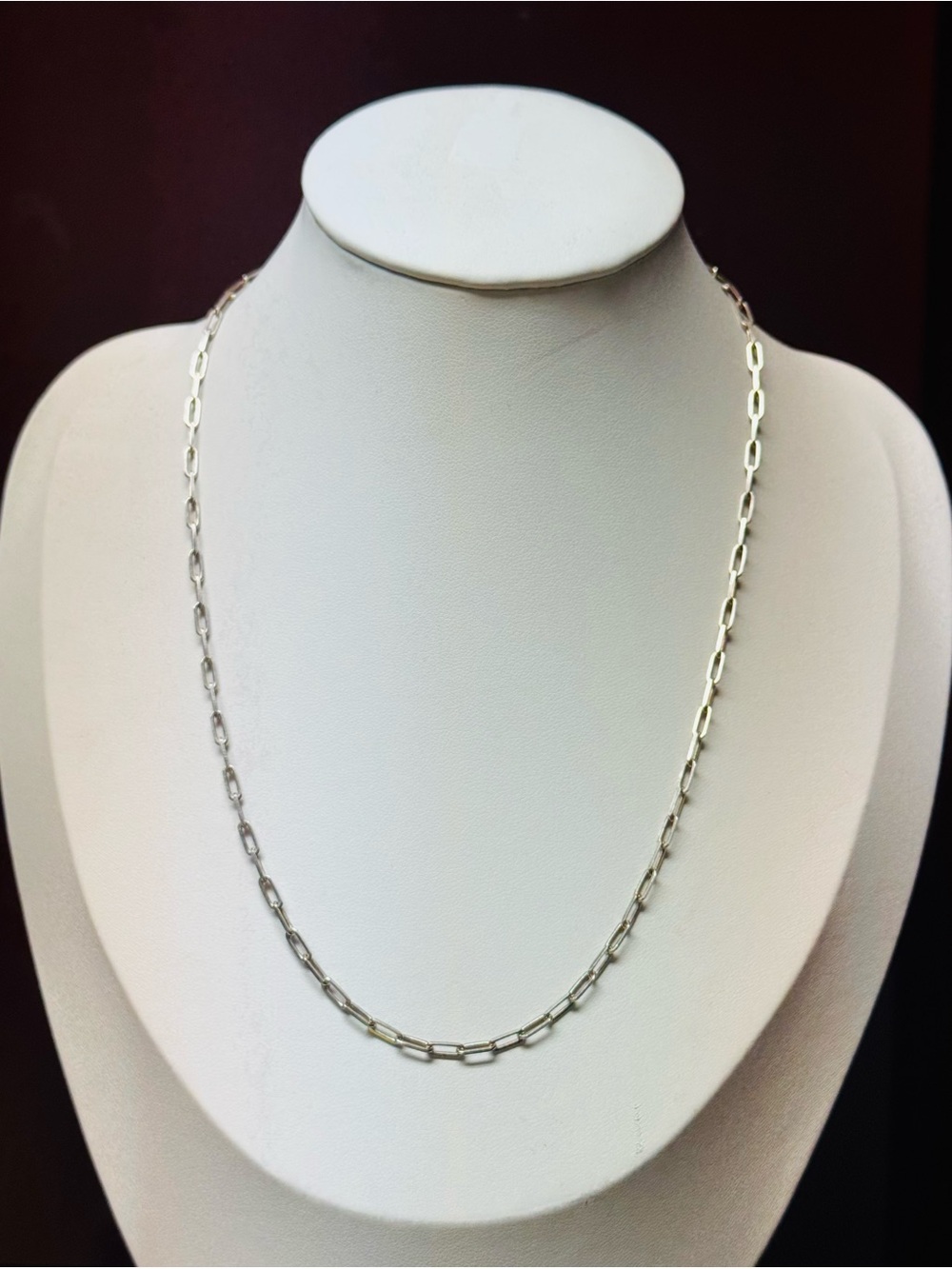 18 inch Paperclip necklace sterling silver